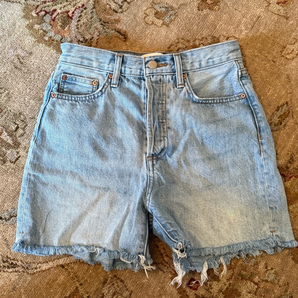 Denim Forum Yoko High-Rise Mid-Thigh Denim Short